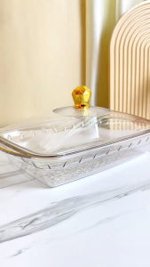 Aveline Food Tray Nampan Saji Transparan Aesthetic Dengan Tutup Wadah Buah Dan Roti Serving Platters