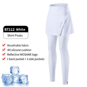 WOSAWE | WOSAWE Womens Cycling Skirt Tights with Padded 2 in 1 Cycling Pants Summer MTB Bicycle Skirts Leggings Sportswear with Pockets