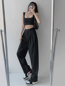High Waist Drapey Wide Leg Pants Womens Suiting Casual Trousers Spring Summer New Style Small Size Pear Shape plus Size
