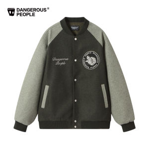Dangerous People Xu Zhihuan DSP Street Style Baseball Jacket Color Block Badge Coat Youth Fashion Casual Outerwear