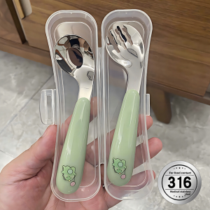 OUSKA | 316 Stainless Steel Baby Spoon for 3+ Years Old Children