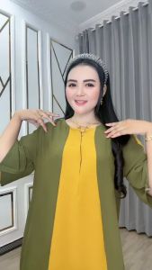 Selingkuh 2 Warna - Pakaian Wanita Gamis Dress Resleting Bagian Depan Katun Rayon Busui