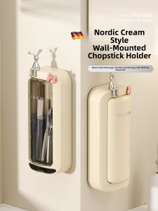 MONLEYTA | Wall-Mounted Kitchen Fork Spoon Drainer Chopsticks Storage Box High-End Plastic Organizer Rack For Home Use