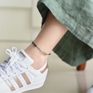 Green Ghost Crystal Bracelets Womens Red Rope Simple Woven Natural Crystal Bracelets Couples Foot Chains Friends Pair