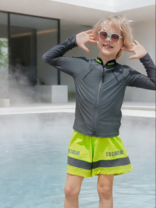 toswim | Sleeved Childrens Sun-Proof Quick-Dry Thermal Spring Dedicated Swimsuit