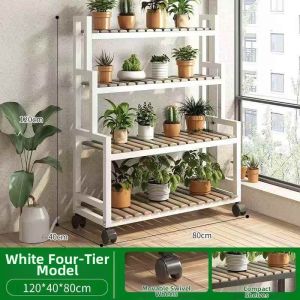OME | Wheeled Multi-layer Step Flower Rack