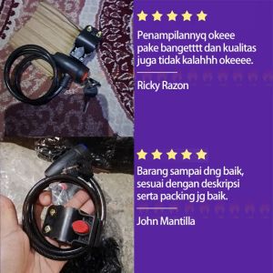 Kunci Gembok Sepeda Anti Maling Lock 0.9 Meter Cable Coil Lock Stainless Steel TY588YZ