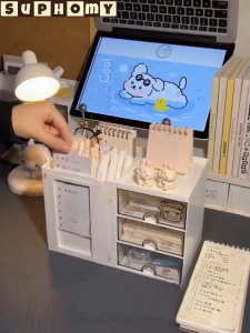 Desk Organiser Pen Holder Storage box MEMO DAILY PLANNING checklist daily planner