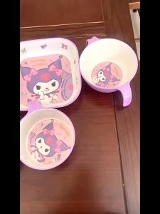 Kuromi Childrens Tableware Cartoon Household Shock-resistant Anti-scalding Baby Dinner Plate Eating Special Bowl 2023 New Style