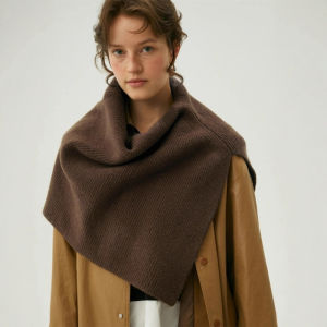 CHOEFULYN | Elegant French Retro Irregular Shawl  Knit Poncho Scarf Warm