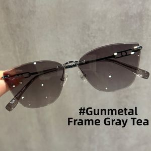 Schever | Brown Frameless UV Protection Driving Sunglasses