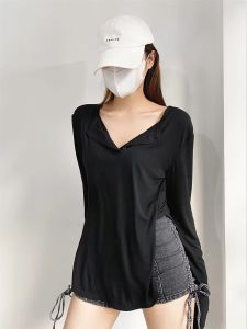 สตรีทสไตล์ หลวม แขนยาว Jazz Dance เสื้อท่อนบน สําหรับผู้หญิงสีสัน Kpop ขี้เกียจอเมริกัน สตรีทแวร์ เสื้อยืดสําหรับ ฮิปฮอป เต้นรํา