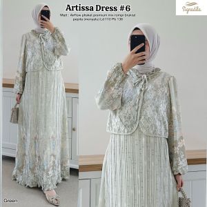 SIG DRESS PLISKET ROMPI ARTISSA DRESS CERUTY  PLISKET NEW BEST SELLER TERLARIS BAJU SETELAN WANITA DRESS GAMIS HIJAB BAJU MUSLIM LEBARAN EID Spassy