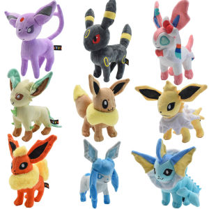 Eevee Pokemon Stuffed Plush Doll Toy 20CM Pikachu Eeveelution Glaceon Leafeon Umbreon Espeon Jolteon Vaporeon Pet Elves Gift