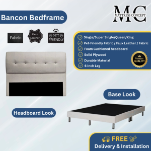 Mattress Concept Zibby Divan Bedframe Pet Friendly Fabric/FauxLeather/Fabric All Size Available