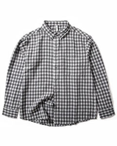 Early Autumn Plaid Long Sleeve Loose Mens Shirt Jacket Retro Japanese Style Breathable Youth Fashion Casual Outerwear