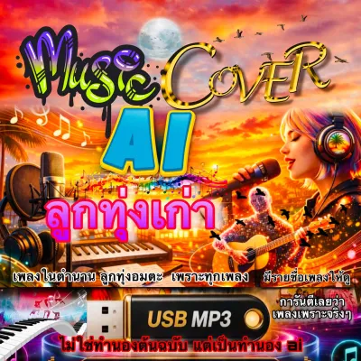 USB MP3 รวมเพลง Cover AI ลูกทุ่งเพราะๆ 200 เพลง คุณภาพเสียงดี