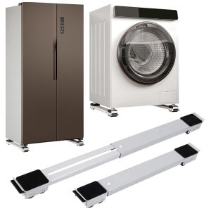 ล้อเลื่อนอเนกประสงค์สำหรับเครื่องซักผ้า 2 ชิ้น ฐานรองแบบขยายได้สำหรับตู้เย็น ช่วยเพิ่มความสูง รองรับเฟอร์นิเจอร์ ป้องกันการสั่นสะเทือน