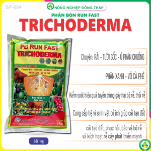 Phân Bón RUN FAST Hiệu TRICHODERMA – Chuyên: Rải Tưới Gốc Ủ Phân Chuồng Phân Xanh Vỏ Cà Phê (Gói 1Kg)