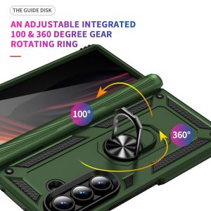 Amor Sockproof Cover for Samsung Galaxy Z Fold 8 Ultra 7 6 5 Hard Ring Holder Phone Case with Hinge Protection