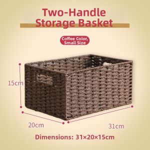 ZIYINGCHA | Rattan Wicker Storage Basket For Snacks Toys Miscellaneous Items