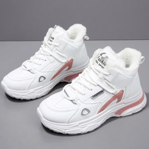 Womens Fleece Lined Snow Boots Anti Slip Dad Sports Shoes Warm Cotton Shoes Winter Casual Short Tube Waterproof Platform