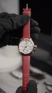 Jam Tangan Wanita Expedition Multifunction EX 6381 BFLRGSL Rose Gold Bezel Silver Dial Red Leather Strap