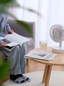 MLADEN Portable USB Desktop Fan 4-Speed Winds Low Noise Cooling Fan for Office Home Dormitory 90° Oscillating Fan