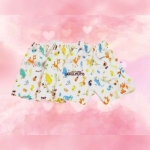 Celana Pendek Bayi Newborn Putih Motif AIRIN 3 Pcs 3 Warna