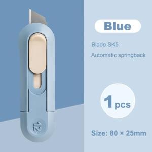 deli | Deli 1/4pcs Portable Paper Cutter Mini Cutting Knife SK5 Utility Knife Metal Blades Easy Carry Cutters Knife Stationery Supplies
