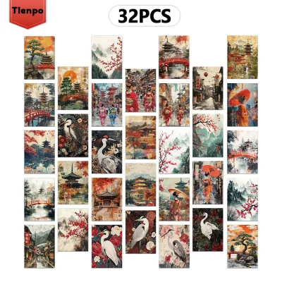 32pcs retro Japanese-style postcards perfect for birthday/anniversary gifts suitable for collection gifting and mailing.