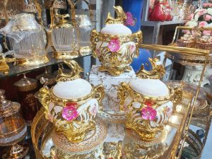 pajangan toples keramik mewah set 3pc SW-24