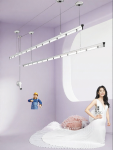 Hotata | Hand-cranked Elevated Balcony Ceiling-mounted Double-bar Durable Clothes Drying Rack