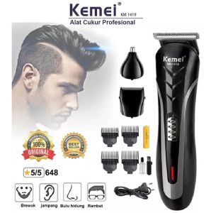 MESIN CUKUR RAMBUT ELEKTRIK PORTABLE RECHARGER DISKON !!