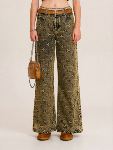 SMFK | Classic Straight Leg Vintage Washed Jacquard Jeans