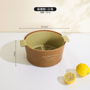 Double Layer Vegetable Washing Basin Fruit Cleaning Basket Drain Basket Kitchen Sink Strainer Plastic Macaron Colored Homeware