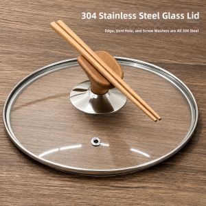 RONGCHUAN | Universal Heat-resistant Glass and 304 Stainless Steel Pot Lid