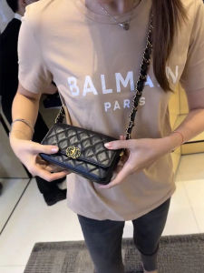 Genuine Leather Phone Bag Womens Crossbody Mini Chain Bag Elegant Small Square Bag Urban Simple Style Lock Buckle Closure