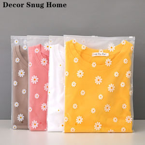 【Free Shipping】10Pcs Plastic Cute Flower Travel Bag Storage Bag Thickened Matte Waterproof Cosmetic Bag Clothes Storage Bag