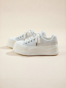 Semir | Thick Soled White Casual Athletic Shoe for Women