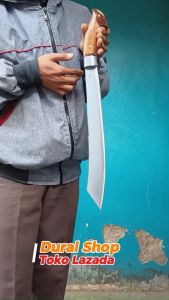 Golok Cibatu Asli Patimura Ukir Panjang Golok Kerja Pemotong Kayu dan Pohon Besar Fulltang Baja Per
