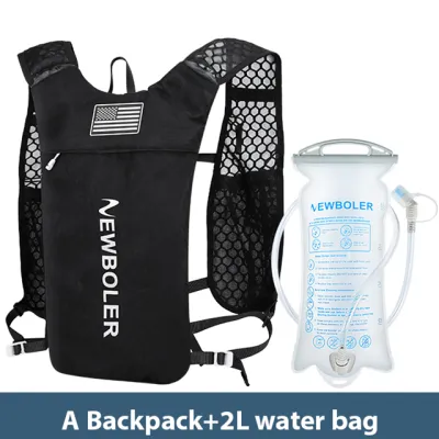 NEWBOLER Outdoor Trail Running Ultralight Backpack Running Hydration Vest Breathable Marathon Running Backpack Water Bottle