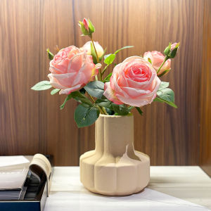 Rose Silk Flowers Home Decor Artificial Flowers Realistic Living Room Dining Table Entrance Decorative Pieces Modern Style