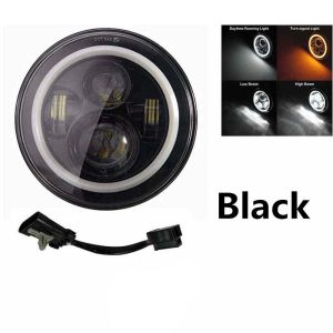 7inch/4.5inch Halo LED Motorcycle Headlight For Harley  Electra Glide Softail Fat Boy Touring Motorcycle Fog Lamps