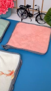 Hanging Towel Cloth Coral Velvet Flower Hand Towels Bathroom Cleaner Kitchen Absorbent Dishcloth