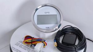 KUS 85mm (3 3/8) GPS Speedometer Digital LCD Speed Gauge Course with Red Yellow Backlight 9-32V for Car RV Truck