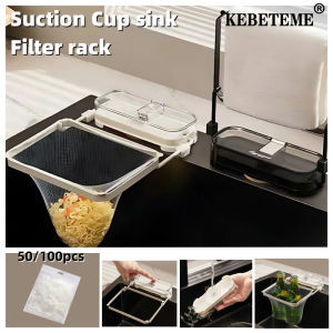 (Local Seller)  KEBETEME Kitchen Sink Filter Rack Foldable Sink Strainer Mesh Bag Stand Shelf Anti-Clogging Disposable Garbage Mesh Net Sink Storage Box
