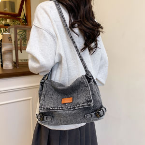 กระเป๋าถือผ้าเดนิม กระเป๋าสะพายไหล่สำหรับผู้หญิง กระเป๋าถือสำหรับนักเรียน กระเป๋าถือสำหรับเดินทาง กระเป๋าถือแบบลำลอง กระเป๋าถือแบบมีสายเดี่ยว