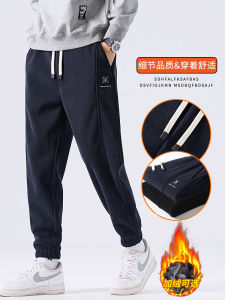 กางเกงวอร์มคอร์ดูรอยทรงหลวมสไตล์ฮาราจูกุสำหรับผู้ชาย ฤดูใบไม้ร่วง/ฤดูหนาว กางเกงขายาวทรงหลวม ผ้าฝ้ายผสมโพลีเอสเตอร์ ทรงลำลอง กางเกงขายาว