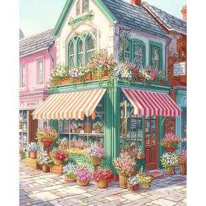 Flower Shop Floral Artwork Jigsaw Puzzle 500/1000/1200/2000PCS Stress Relief Puzzle Wall Art Decor Gift